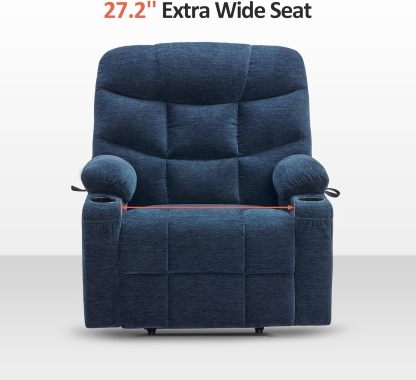 MCombo Regular Power Lift Recliner Chair with Extended Footrest for Elderly People, Fabric 7287 (Brown, Regular)