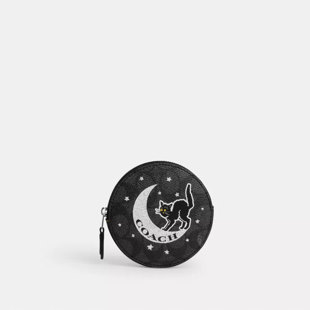 Coin Case In Signature Canvas With Halloween Graphic