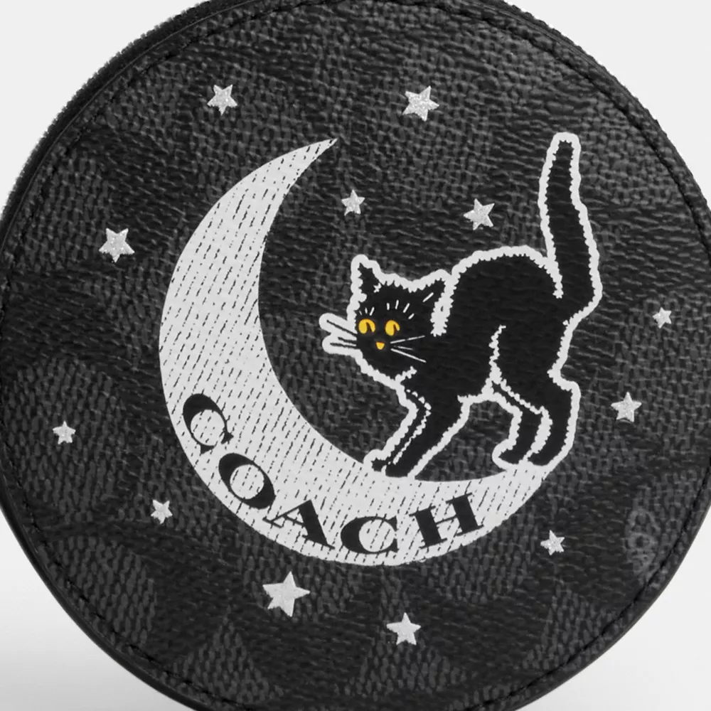 Coin Case In Signature Canvas With Halloween Graphic