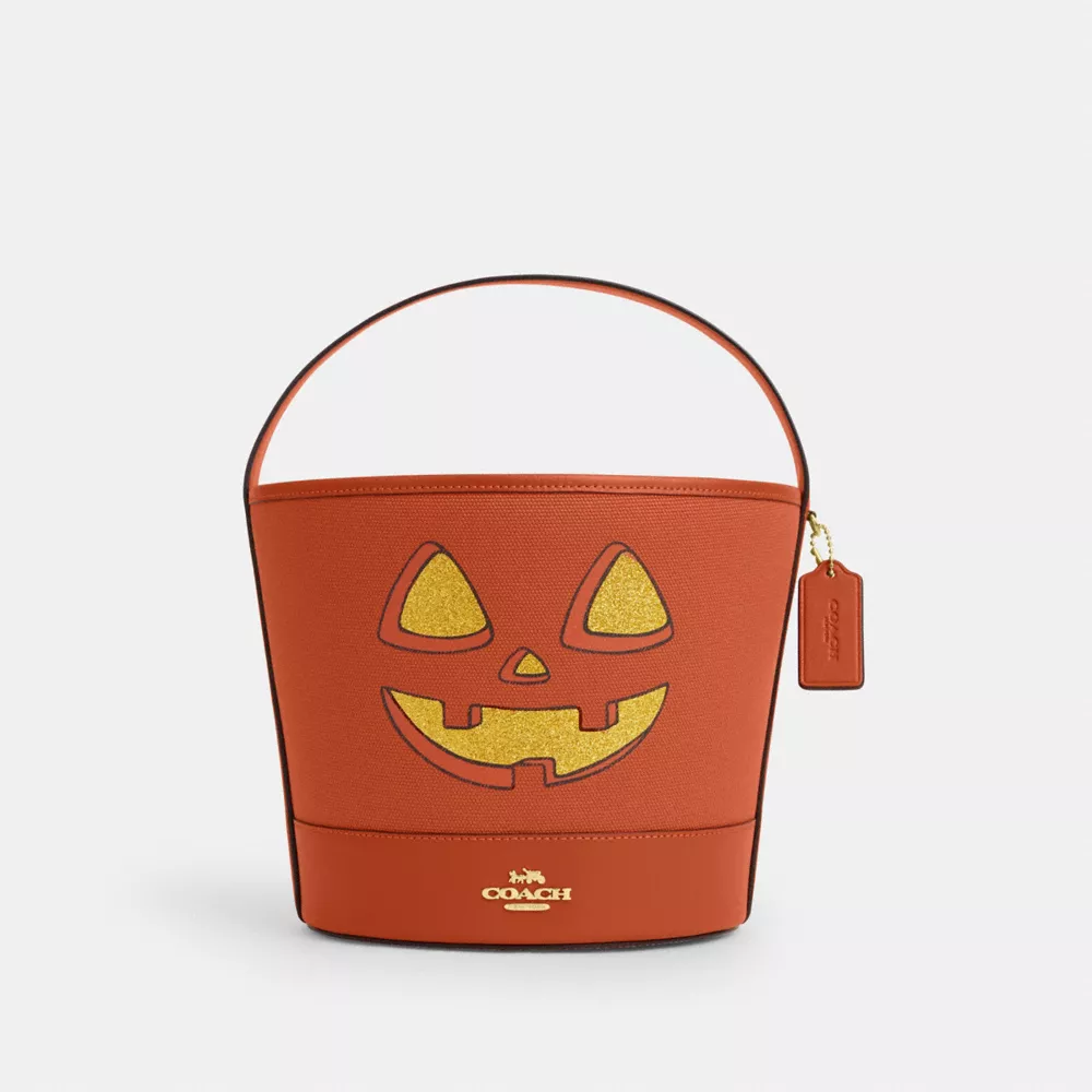 Trick Or Treat Bucket With Halloween Pumpkin