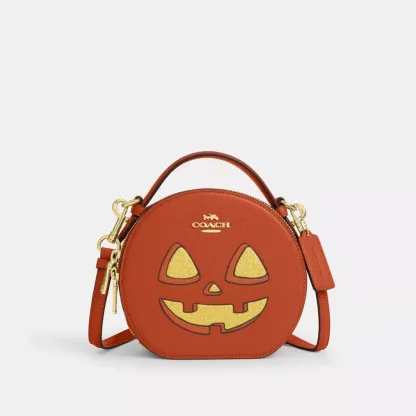 Canteen Crossbody Bag With Halloween Pumpkin Print