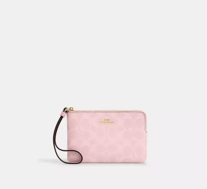 Corner Zip Wristlet In Signature Canvas