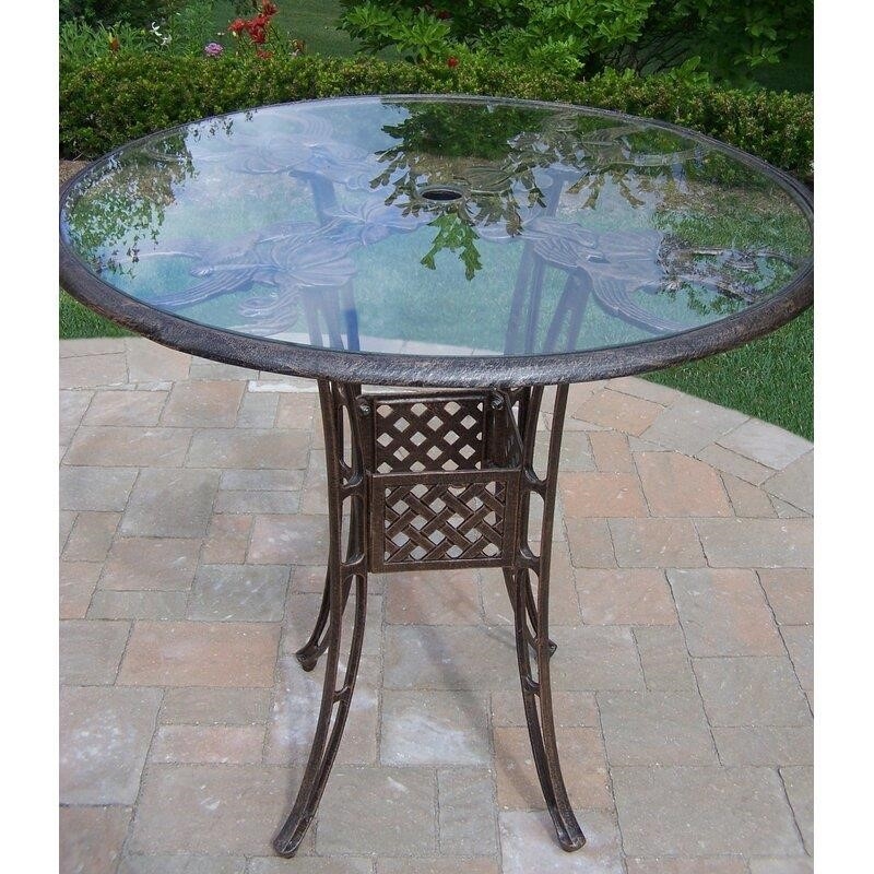 4 - Person Aluminum Bar Height Dining Set with Cushions and Umbrella