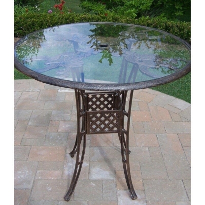 4 - Person Aluminum Bar Height Dining Set with Cushions and Umbrella