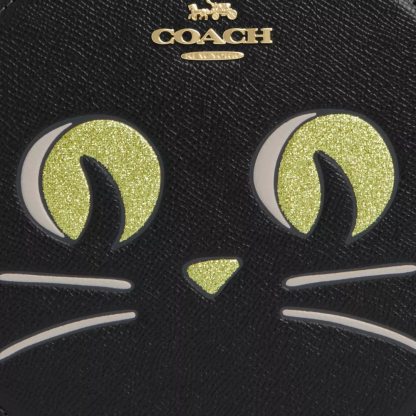 Canteen Crossbody Bag With Halloween Cat - Black