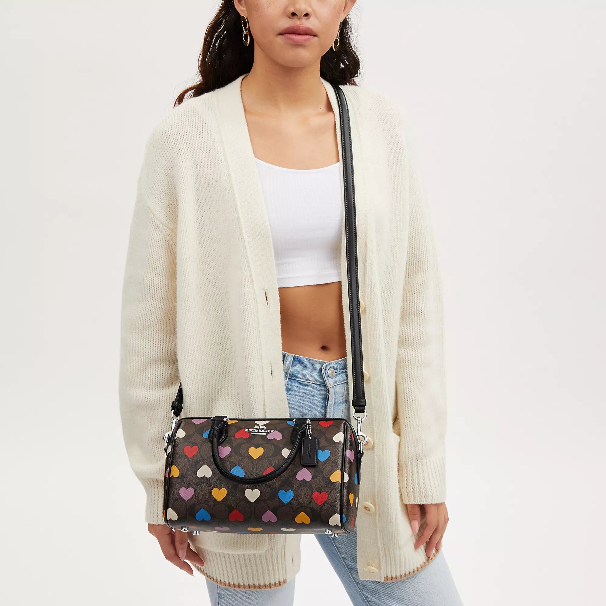 Coathtch  Rowan Satchel In Signature Canvas With Heart Print