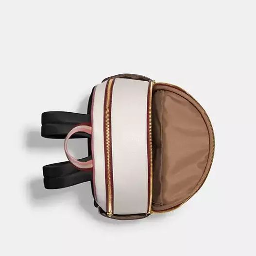 Backpack With Stripe Heart Motif