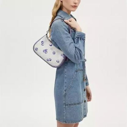 Shoulder Bag With Blueberry Print