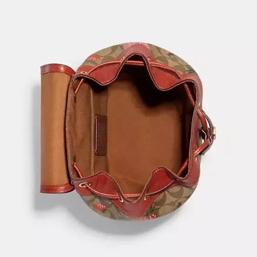 Backpack With Wild Strawberry Print