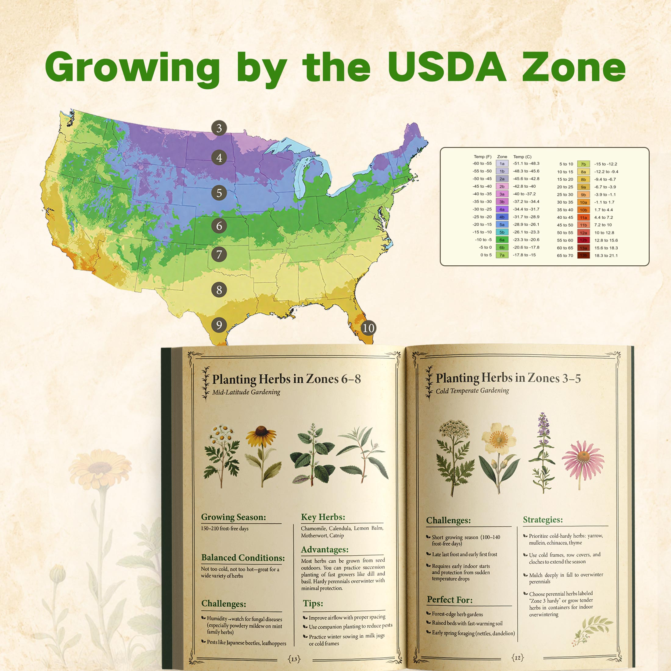 Ancestral Apothecary Ancestral Herbal Almanac 2026 by USDA Zone