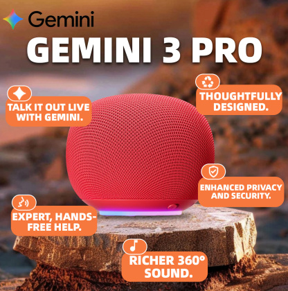 [Lifetime Free]🔥New Google Home Speaker(Build in 🤖Gemini 3 Pro, include Google Home Premium, No Subscription)