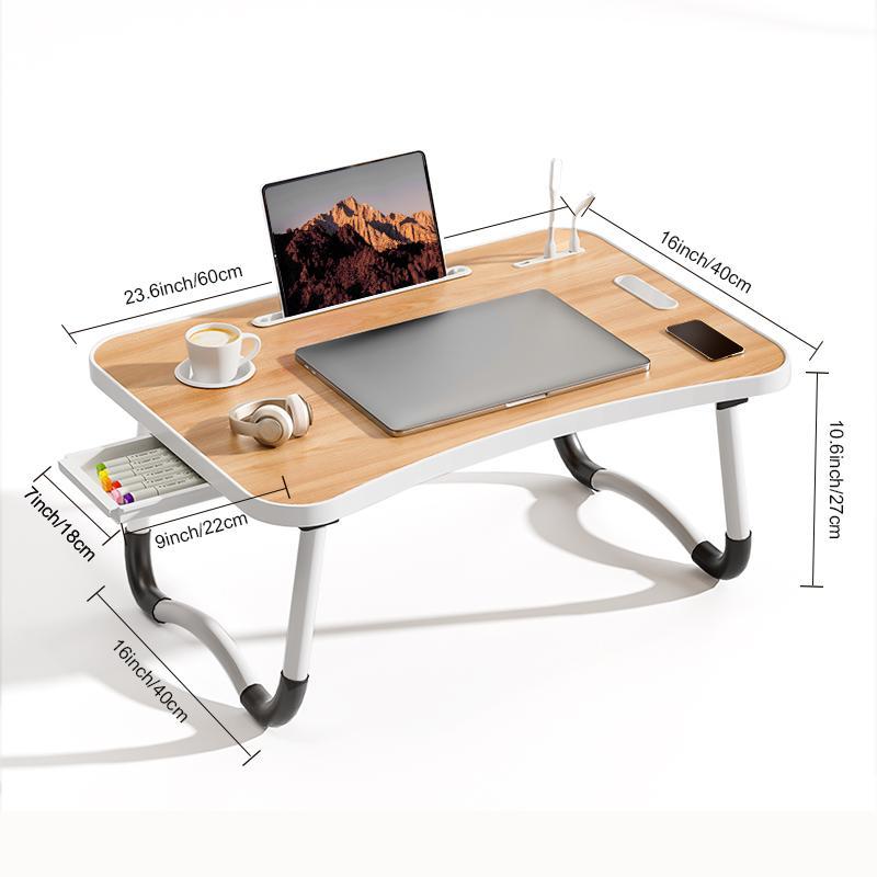 Ultra Large Portable Laptop Bed Table - Multi functional tray holder with cup holder and drawer, - Perfect for eating, reading, and writing on beds, sofas, floors - Stable, durable, and foldable Ultra Large Portable Laptop Bed Table - Multi functional tray holder with cup holder and drawer, - Perfect for eating, reading, and writing on beds, sofas, floors - Stable, durable, and foldable