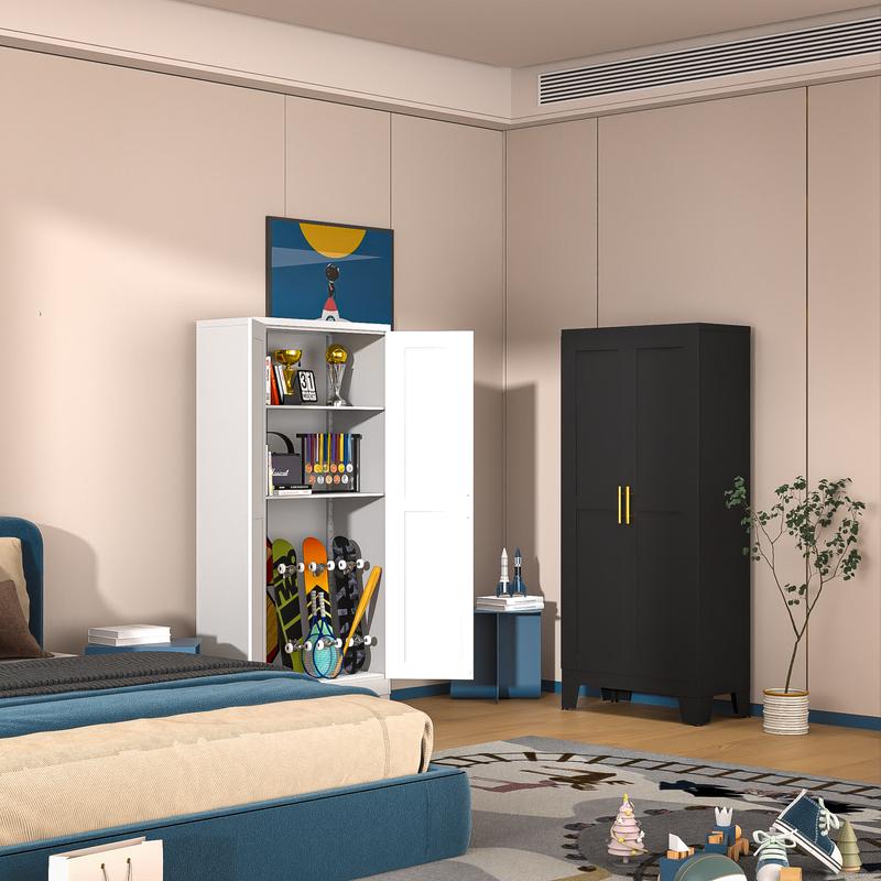 Metal Pantry Cabinet with 2 Doors and Adjustable Shelves - 61" Kitchen Storage Cabinet with Gold Handles - Versatile Storage for Kitchen, Bathroom, Dining Room, Utility Room Furniture mothersdaygift Metal Pantry Cabinet with 2 Doors and Adjustable Shelves - 61" Kitchen Storage Cabinet with Gold Handles - Versatile Storage for Kitchen, Bathroom, Dining Room, Utility Room Furniture mothersdaygift