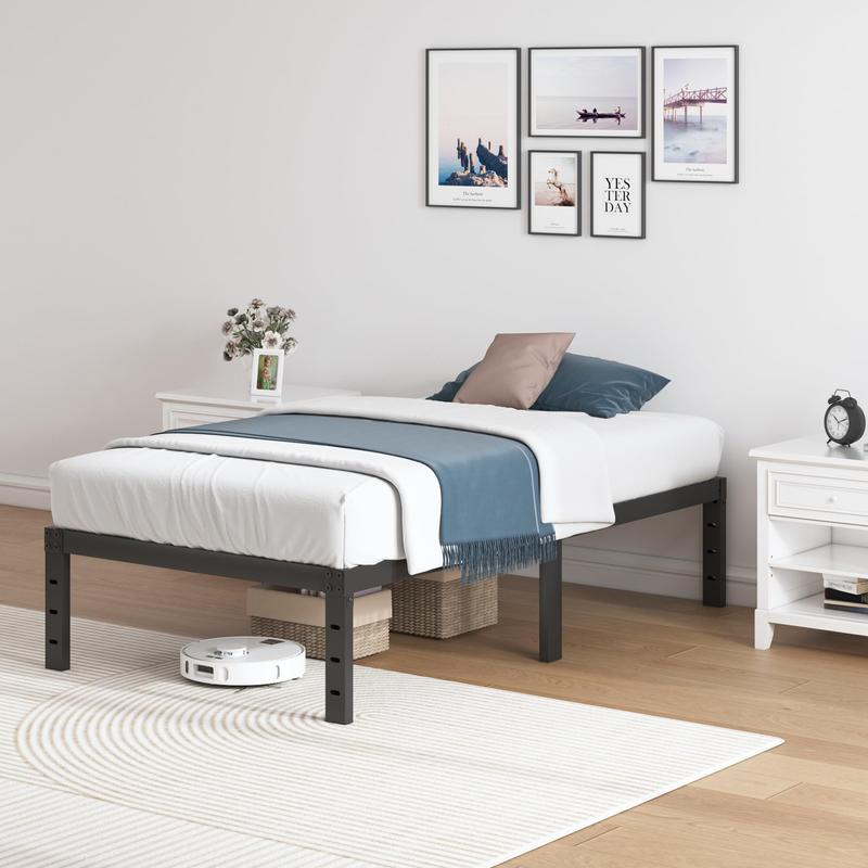 Edenza-Twin Bed Frames, 14 Inch 16 Inch 18 Inch Heavy Duty Metal Platform Bed Frame Twin Size Support Up to 3500 lbs, No Box Spring Needed/No Shaking/Steel Slat Support/Noise Free/Easy Assembly Edenza-Twin Bed Frames, 14 Inch 16 Inch 18 Inch Heavy Duty Metal Platform Bed Frame Twin Size Support Up to 3500 lbs, No Box Spring Needed/No Shaking/Steel Slat Support/Noise Free/Easy Assembly