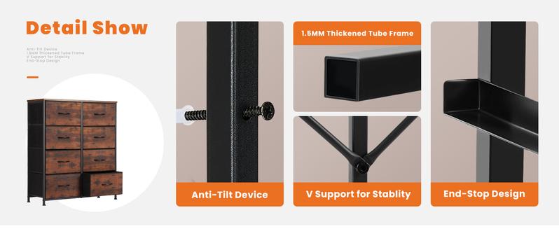 【New Color】Cupboards Cabinets Dresser - Fabric Storage Tower with 8 Drawers, Bedroom Organizer, Chest of Drawers with Fabric Bins, for Bedroom, Closet, Entryway 【New Color】Cupboards Cabinets Dresser - Fabric Storage Tower with 8 Drawers, Bedroom Organizer, Chest of Drawers with Fabric Bins, for Bedroom, Closet, Entryway