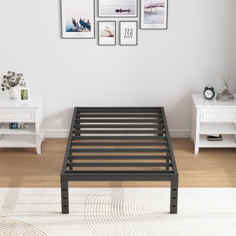 Edenza-Twin Bed Frames, 14 Inch 16 Inch 18 Inch Heavy Duty Metal Platform Bed Frame Twin Size Support Up to 3500 lbs, No Box Spring Needed/No Shaking/Steel Slat Support/Noise Free/Easy Assembly Edenza-Twin Bed Frames, 14 Inch 16 Inch 18 Inch Heavy Duty Metal Platform Bed Frame Twin Size Support Up to 3500 lbs, No Box Spring Needed/No Shaking/Steel Slat Support/Noise Free/Easy Assembly