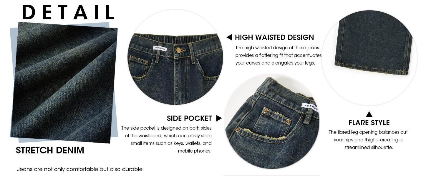 EMMIOL Wide Leg Baggy Jeans for Women – Y2K  Low Rise Denim jeans, Casual Streetwear 4 Pockets, Button Closure & Belt Loose Fit,baggy Fit Jean