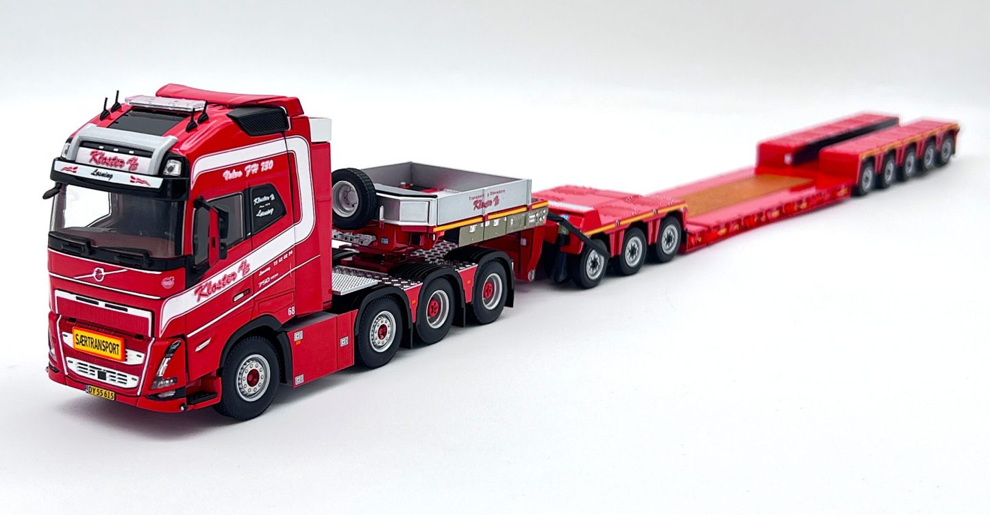 Volvo FH5 globetrotter xl 8×4 low loader with 3 axle dolly Kloster A/S WSI Truck Models