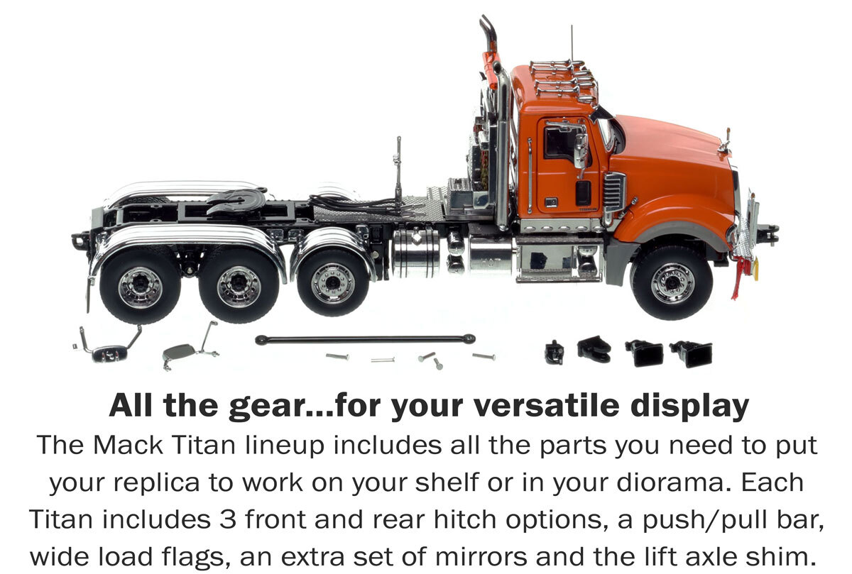Accessories for Mack Titan Tri-axle Tractor - Orange over Black