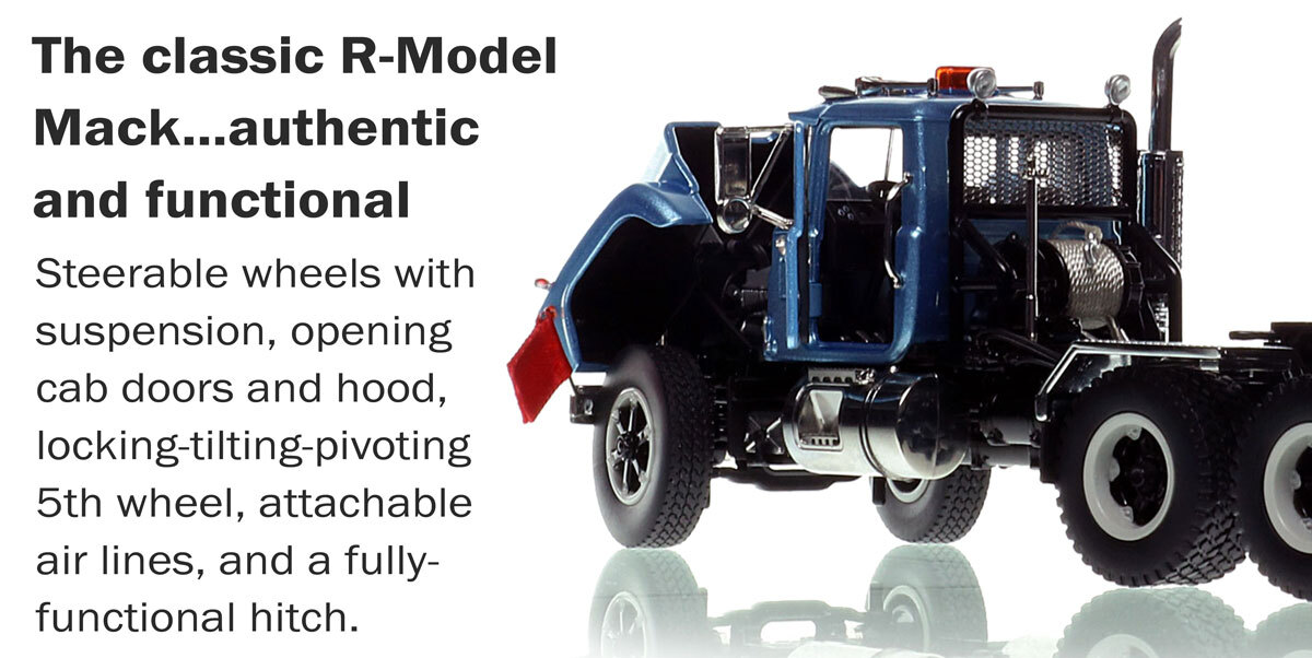 functionality of Mack R600 Tandem Axle Tractor - Metallic Light Blue