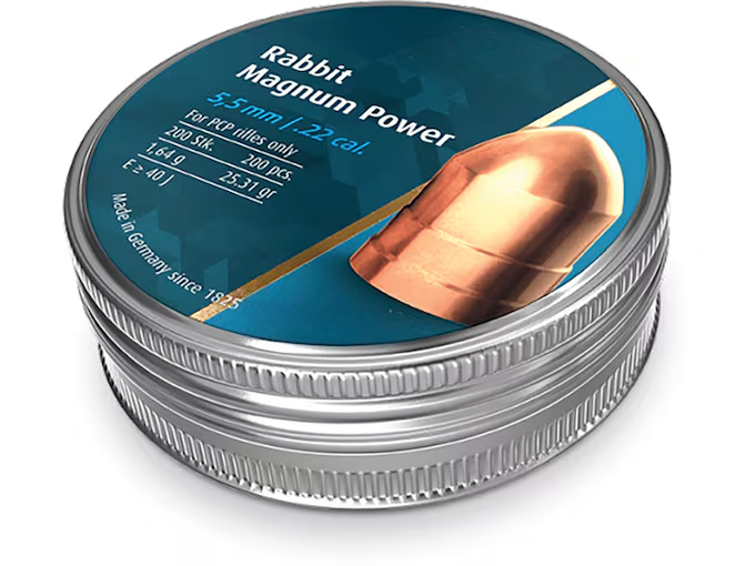 Rabbit Magnum Power Domed Air Gun Pellets 22 Caliber 25.31 Grain 5.5mm Head Size 200PK