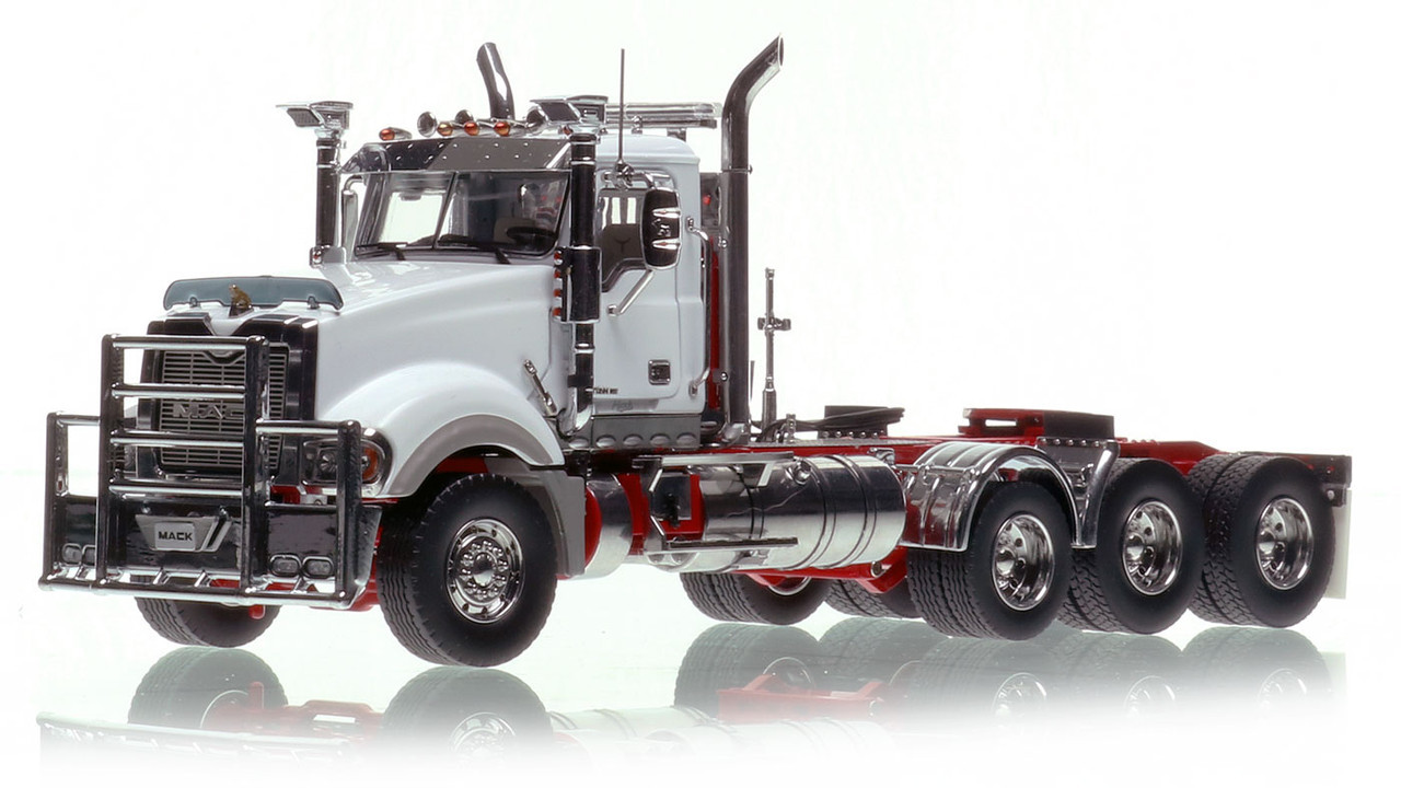 Mack Titan Tri-axle Tractor - White over Red