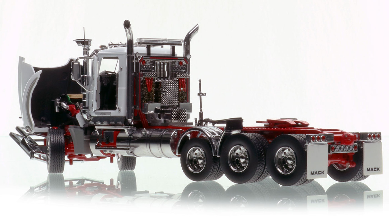 Mack Titan Tri-axle Tractor - White over Red