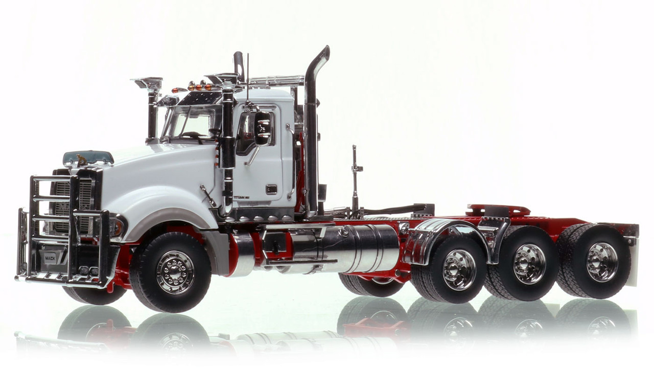 Mack Titan Tri-axle Tractor - White over Red