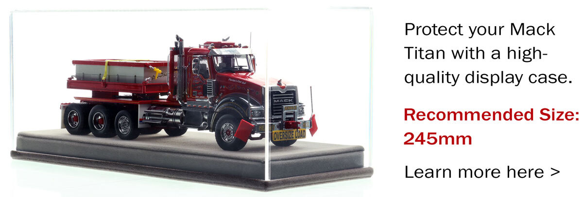 Display Case for DeBerardinis Heavy Haul 2011 Mack Titan 17 Tri-Axle Tractor