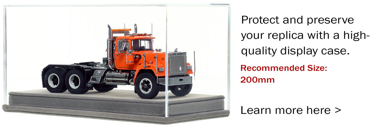 Display Case for  Mack Superliner Heavy Spec Tandem Axle Tractor - Orange over Black