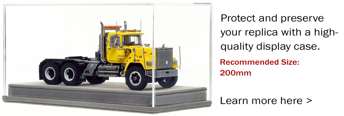 Display Case for Mack Superliner Heavy Spec Tandem Axle Tractor - Yellow over Black