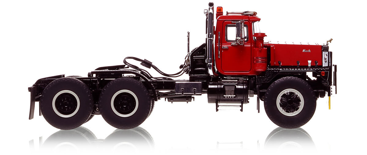 1:50 scale model of Mack RD800 Tandem Axle Tractor - DHH Red over Black
