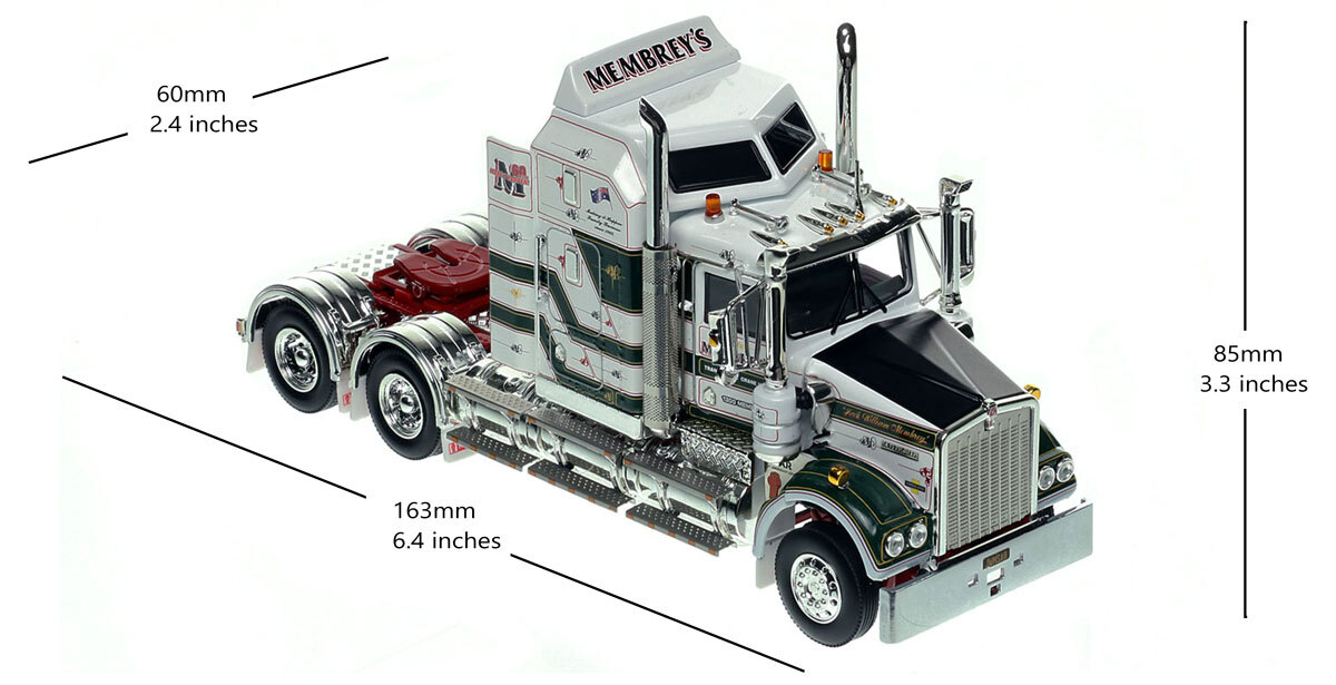 1:50 scale diecast model of Kenworth Legend SAR - Membrey's Transport and Crane Hire AU