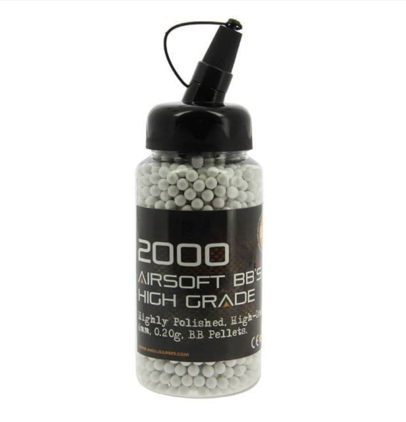2000 BB Pellets Ammo High Grade Polished Speedloader 6mm Airsoft Bullets 0.2g
