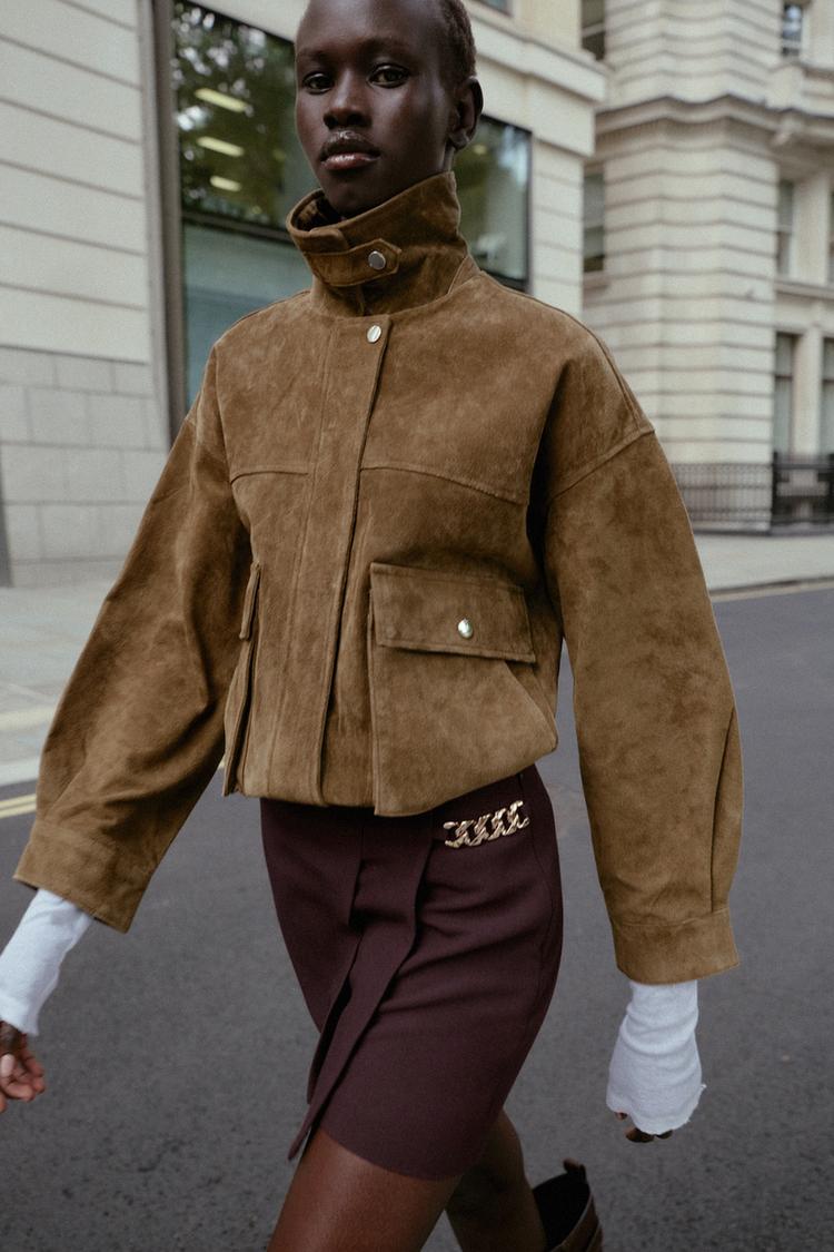 The Marble Brown Bomber Jacket