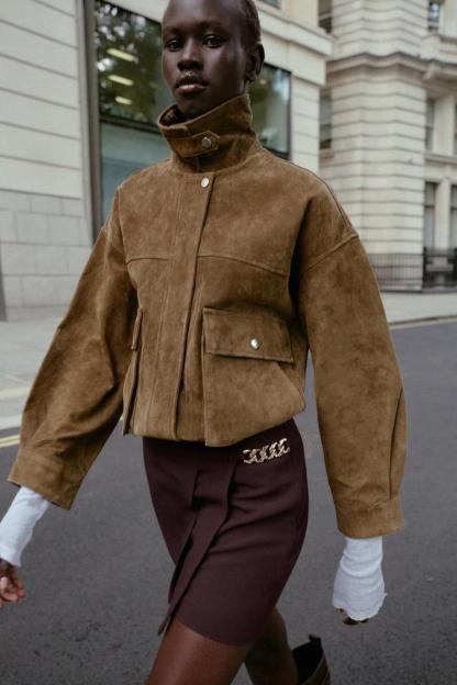 The Marble Brown Bomber Jacket