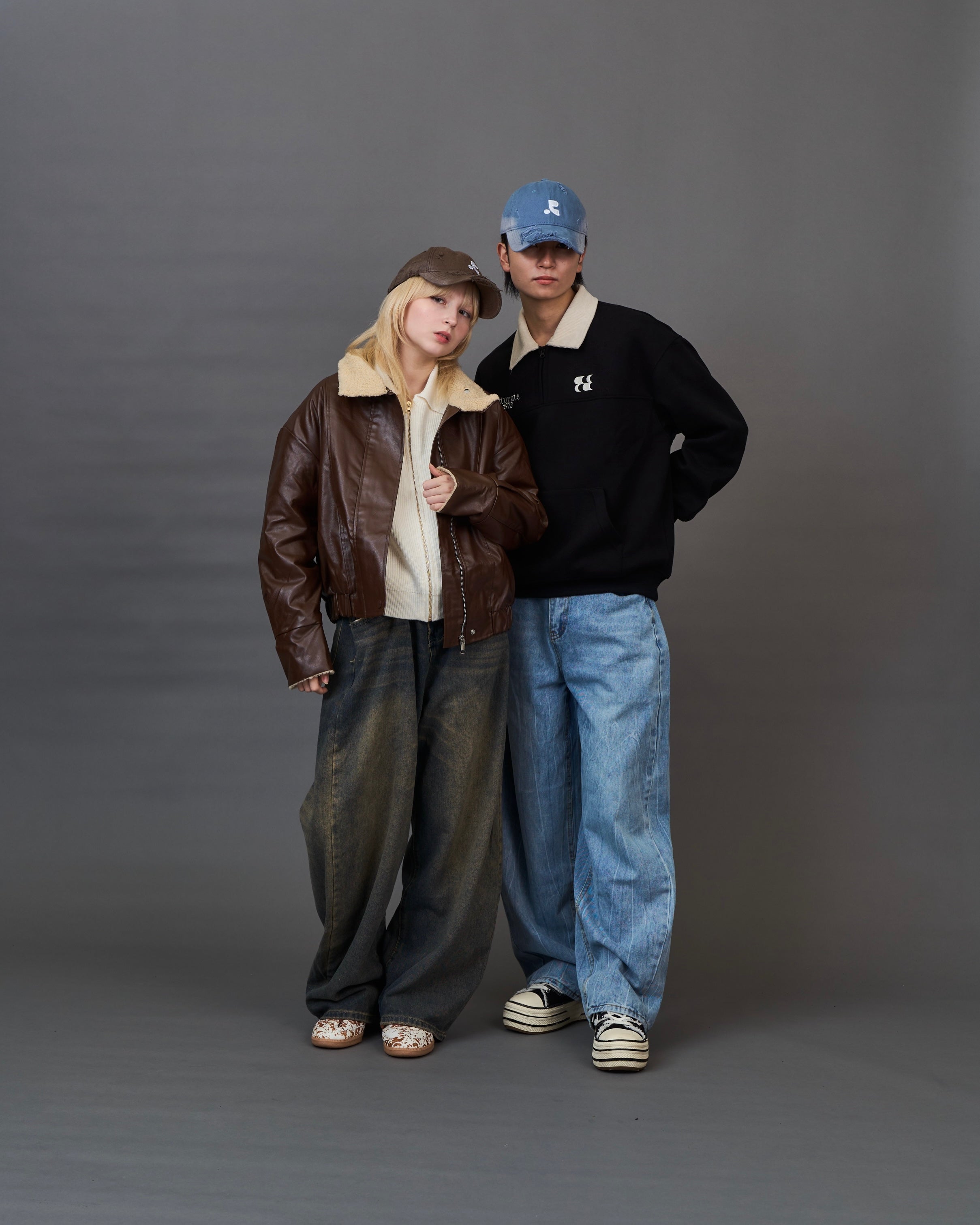 Shearling Collar Leather Jacket SL0066