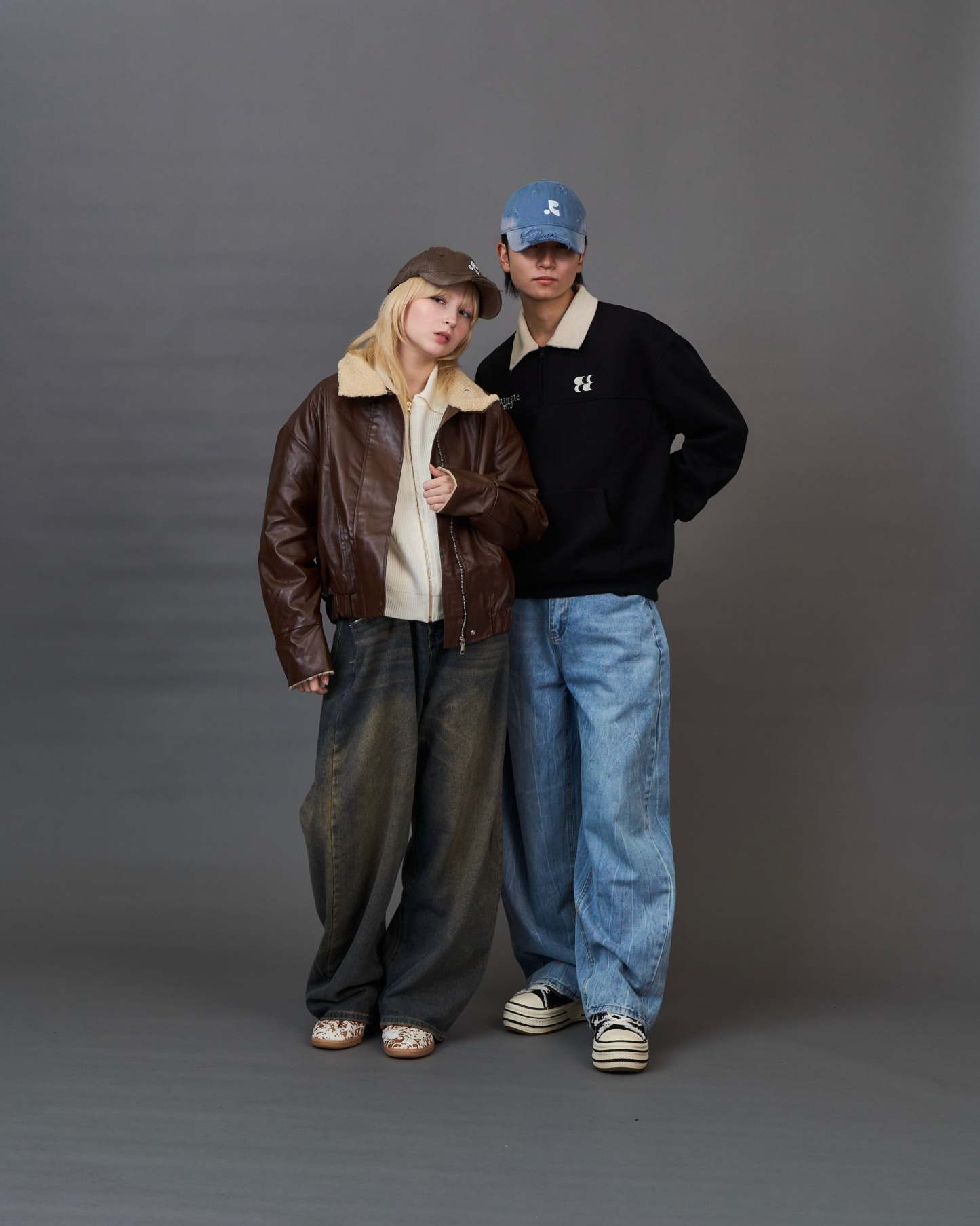 Shearling Collar Leather Jacket SL0066