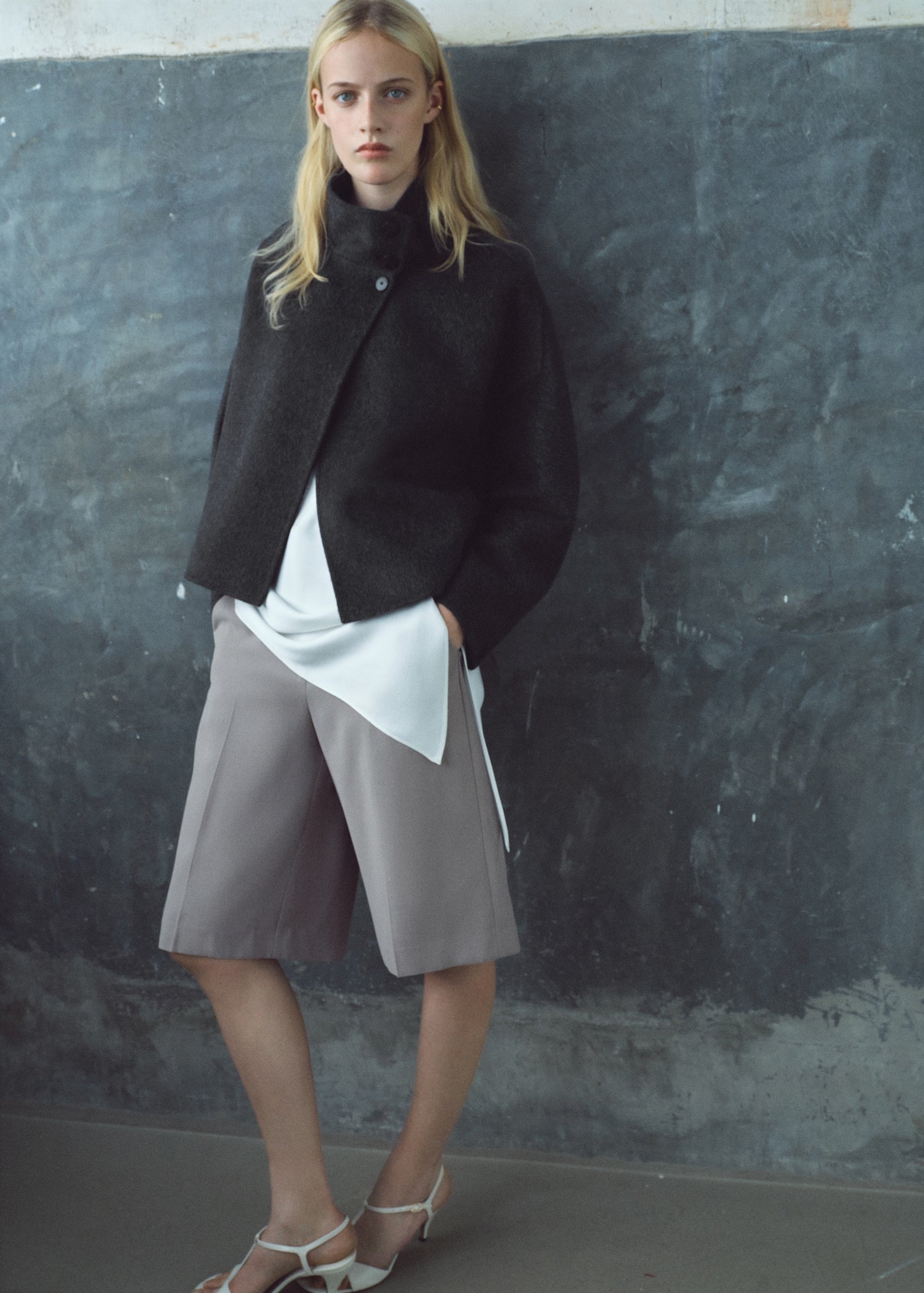 Slate Structure Cropped Jacket