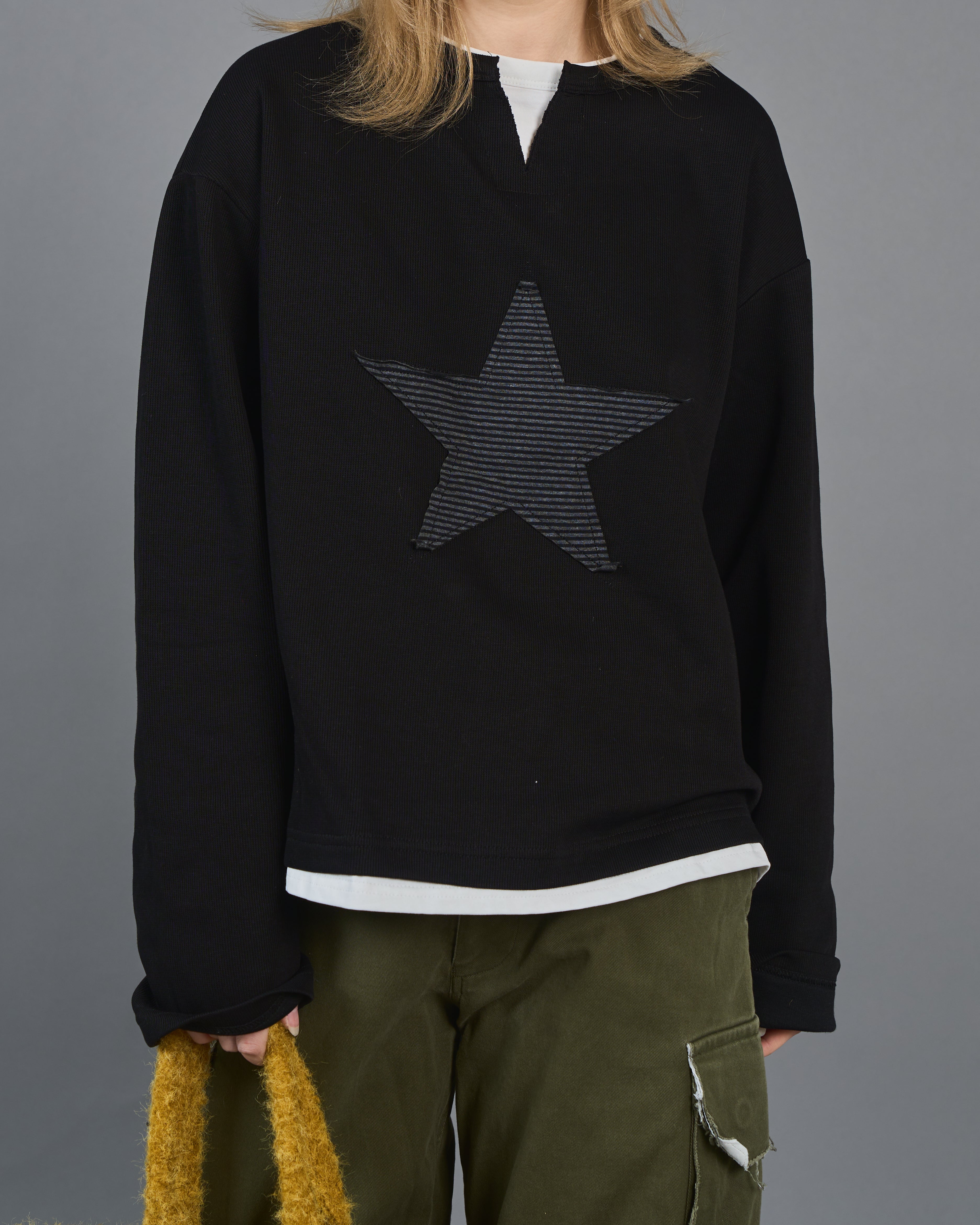 Star Logo Henley Neck T SL0008