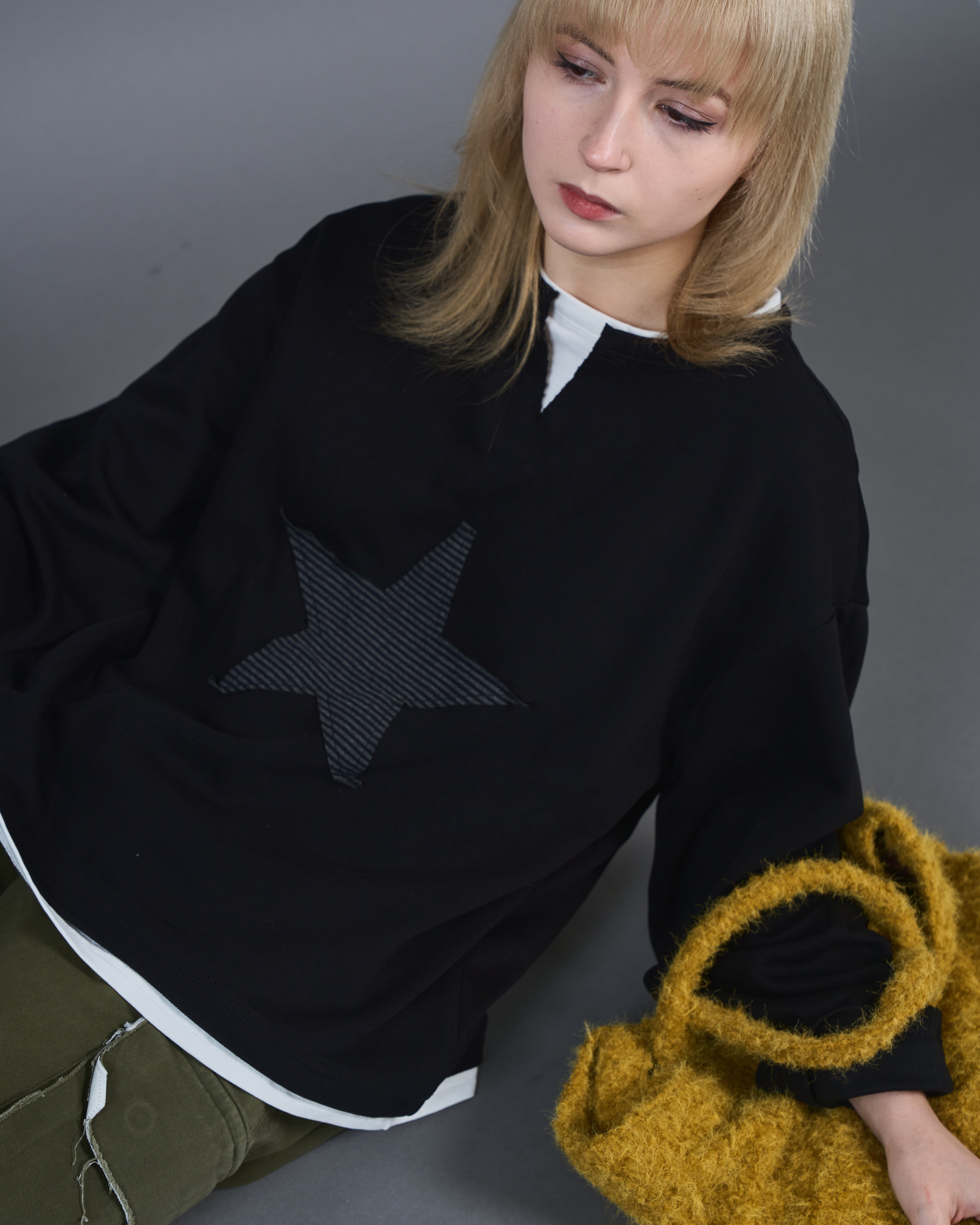 Star Logo Henley Neck T SL0008