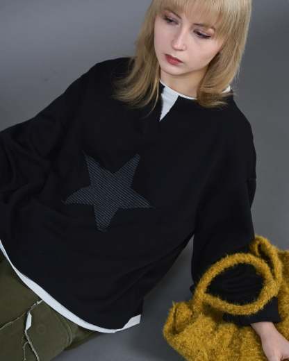 Star Logo Henley Neck T SL0008
