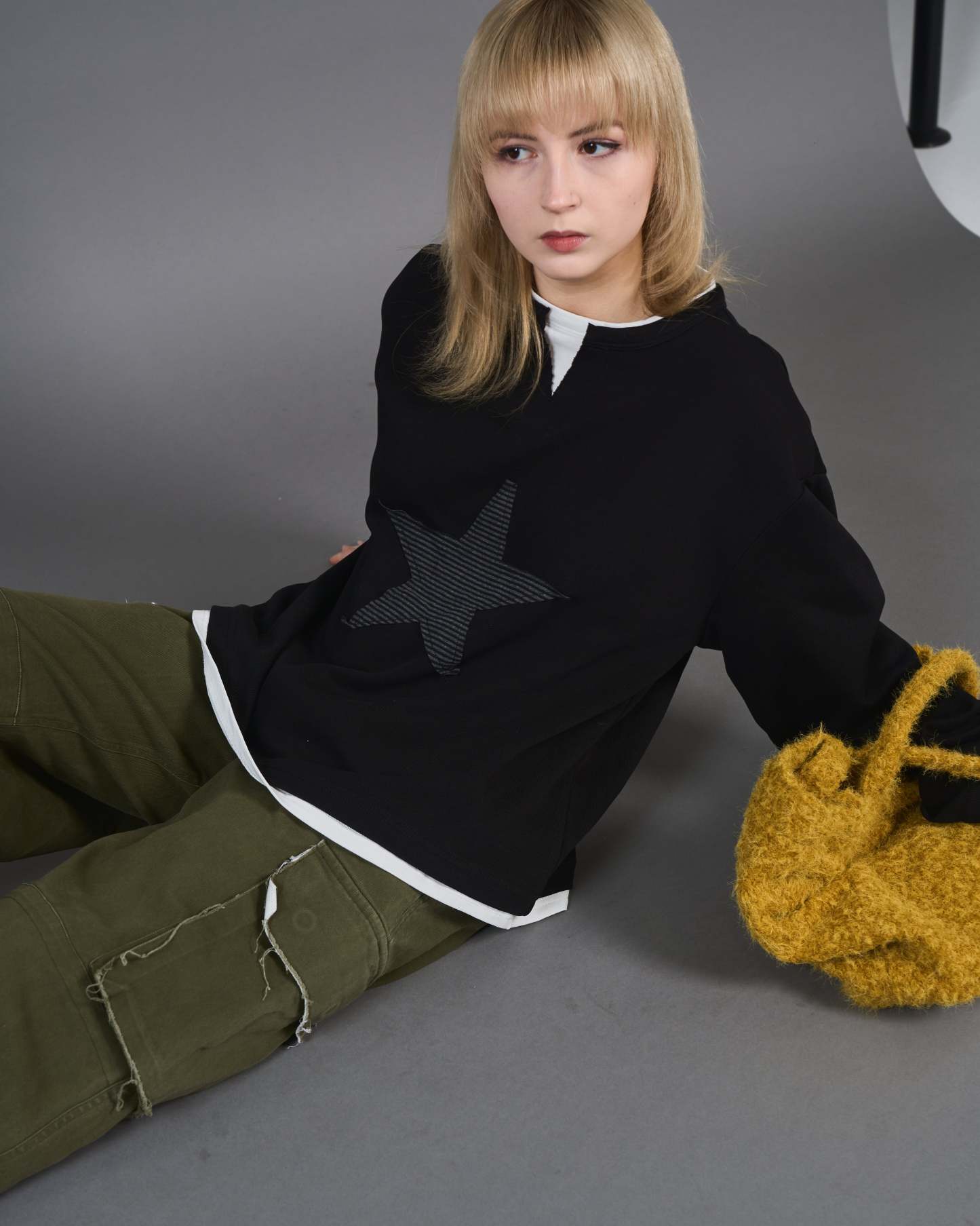 Star Logo Henley Neck T SL0008