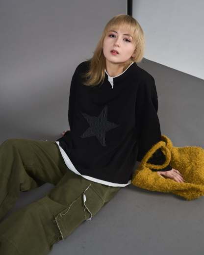 Star Logo Henley Neck T SL0008