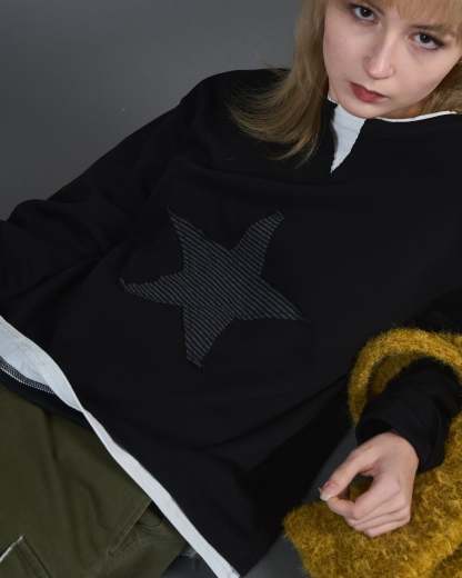 Star Logo Henley Neck T SL0008
