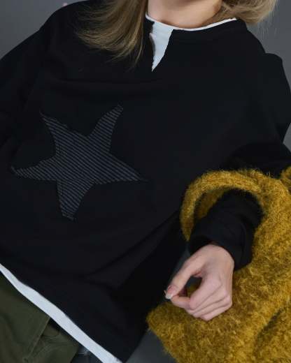 Star Logo Henley Neck T SL0008