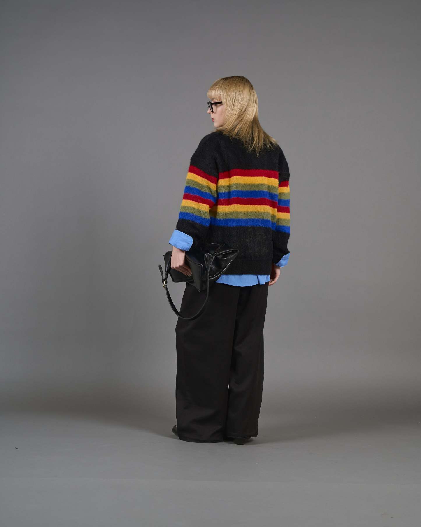 Color Border Shaggy Knit SL0004