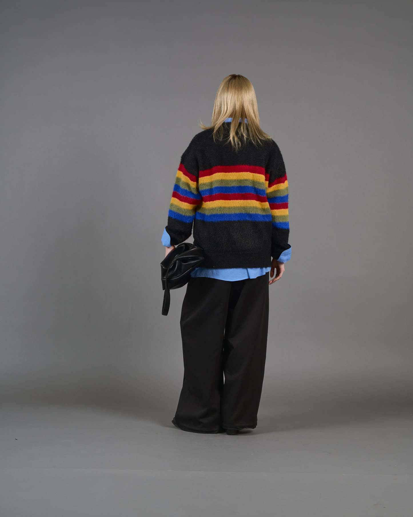 Color Border Shaggy Knit SL0004