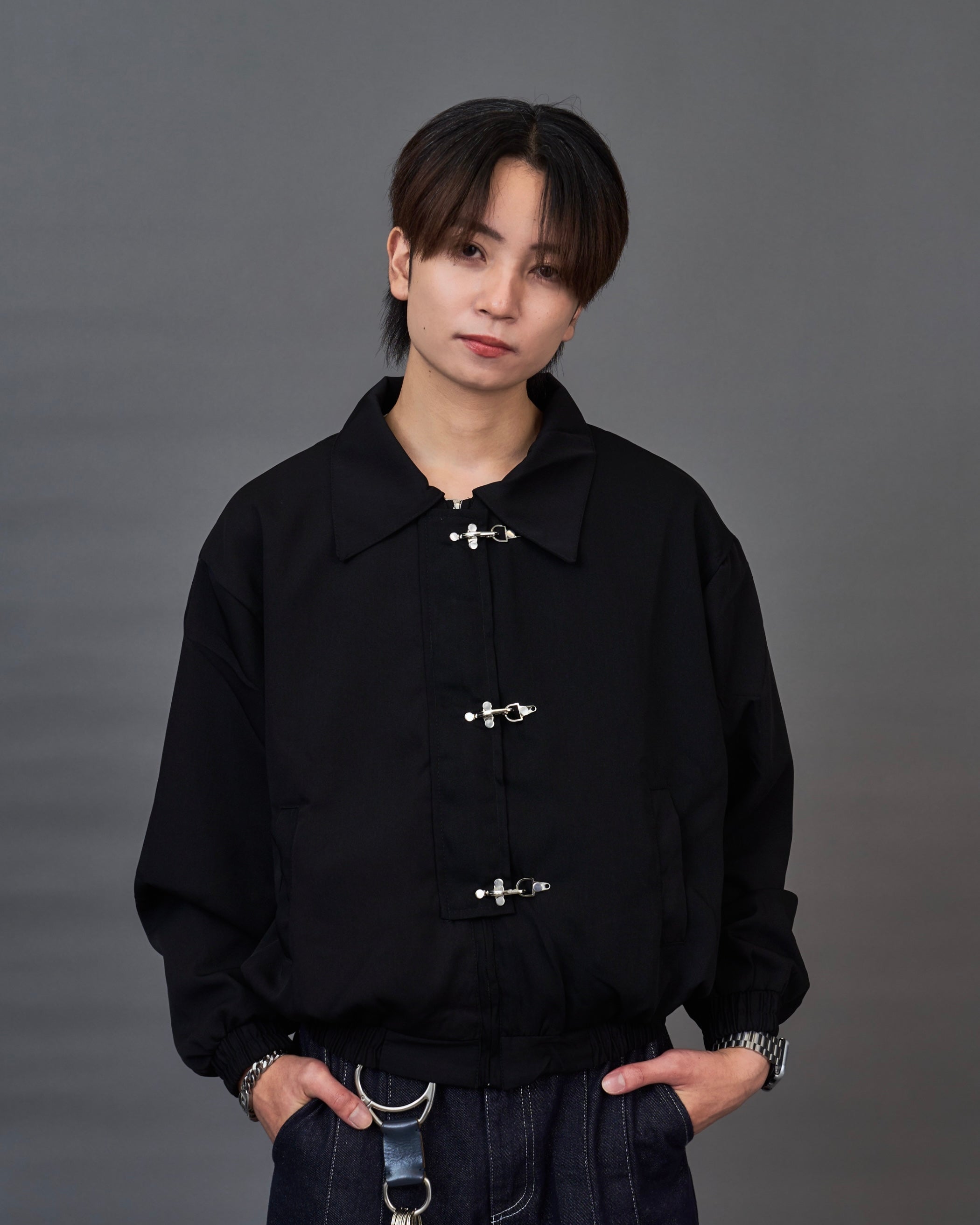 Metal Hook Cropped Blouson SL0060