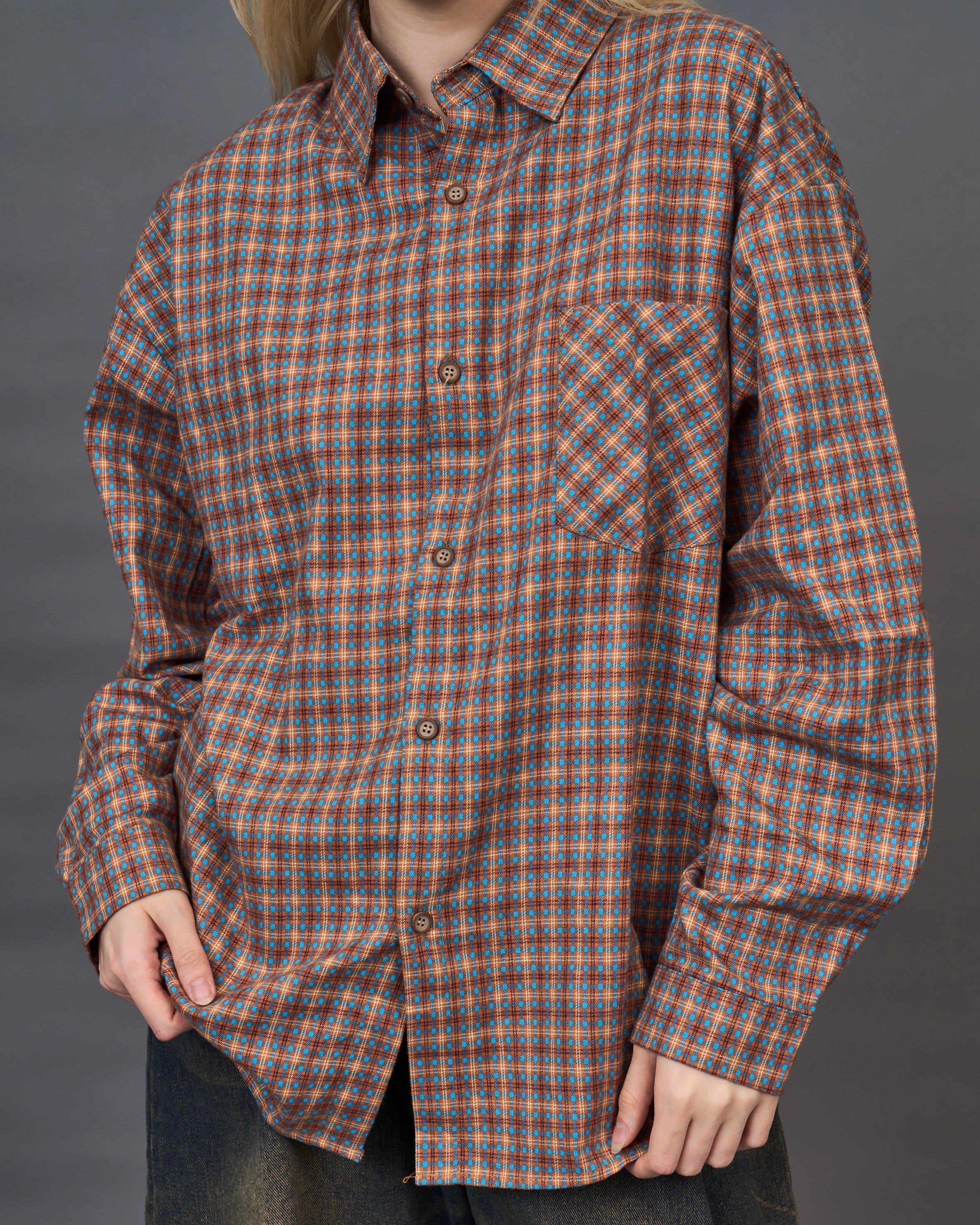 Check Pattern Regular Collar Shirt SL0044